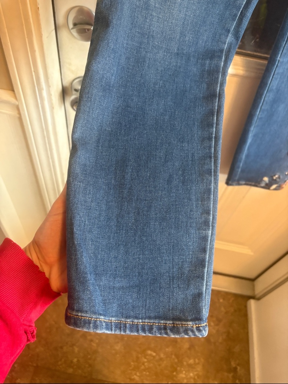Chico's Dark Blue Ankle Jeans with Floral Embroidery - Picture 5 of 9